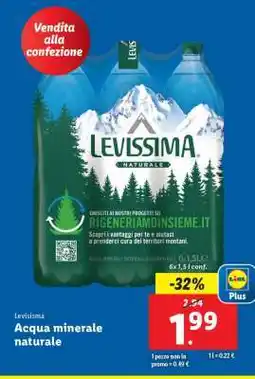 Lidl Levissima Acqua minerale naturale offerta