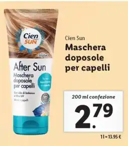 Lidl Cien Sun Maschera doposole per capelli offerta