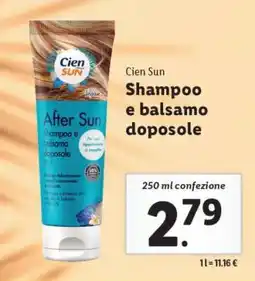 Lidl Cien Sun Shampoo e balsamo doposole offerta