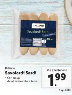 Lidl Italiamo Savoiardi Sardi offerta