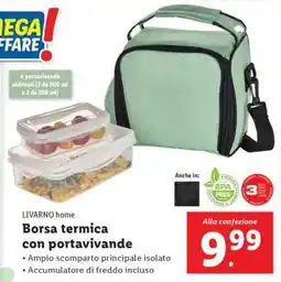 Lidl LIVARNO home Borsa termica con portavivande offerta