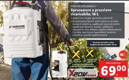 Lidl PARKSIDE PERFORMANCE Spruzzatore a pressione ricaricabile, 16 L offerta