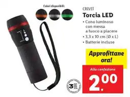 Lidl CRIVIT Torcia LED offerta