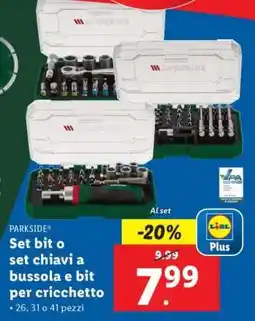 Lidl PARKSIDE Set bit o set chiavi a bussola e bit per cricchetto offerta