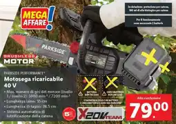 Lidl Motosaga ricaricabile 40 V offerta