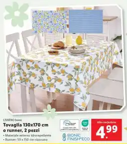 Lidl LIVARNO home Tovaglia 130x170 cm o runner, 2 pezzi offerta