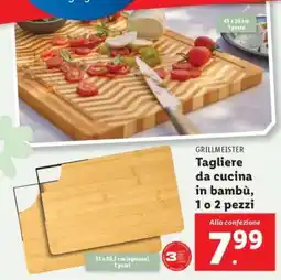 Lidl GRILLMEISTER Tagliere da cucina in bambù, 1 o 2 pezzi offerta