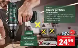 Lidl PARKSIDE Trapano avvitatore ricaricabile offerta