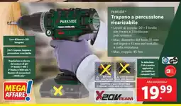 Lidl PARKSIDE Trapano a percussione ricaricabile offerta