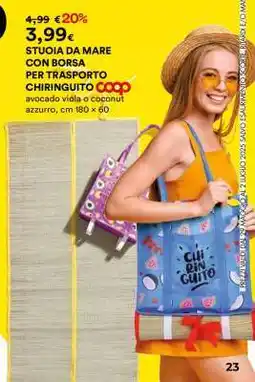 Coop STUOIA DA MARE CON BORSA PER TRASPORTO CHIRINGUITO offerta