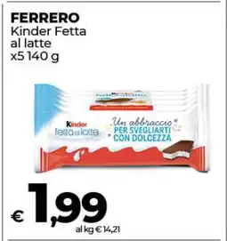 Coop Ferrero Kinder Fetta al latte offerta