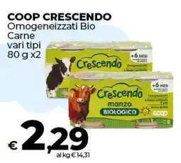 Coop COOP CRESCENDO Omogeneizzati Bio Carne offerta