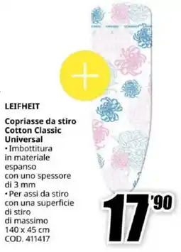 MediaWorld LEIFHEIT Copriasse da stiro Cotton Classic Universal offerta