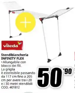 MediaWorld Vileda stendibiancheria infinity flex offerta