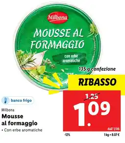 Lidl Milbona Mousse al formaggio offerta