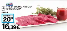 Coop Fettine di bovino adulto fattorie natura offerta
