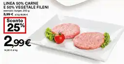Coop Linea 50% carne e 50% vegetale FILENI offerta
