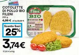 Coop Cotolette di pollo bio FILENI offerta