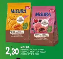 Al Discount Misura fibrextra frollini ripieni cioccolato/frutti di bosco/zucca e carote offerta