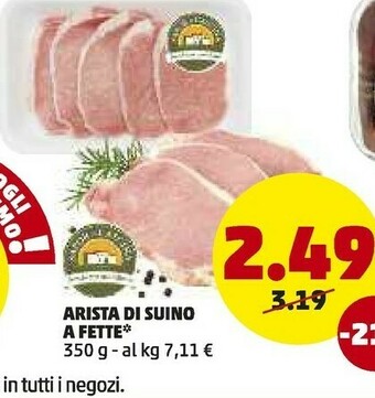 PENNY Arista di suino a fette 350 g offerta