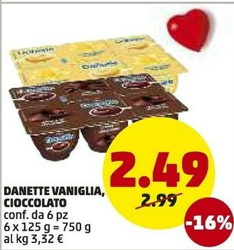 PENNY Danette vaniglia, cioccolato offerta
