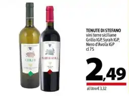 A&O TENUTE DI STEFANO vini terre siciliane Grillo IGP, Syrah IGP, Nero d'Avola IGP offerta