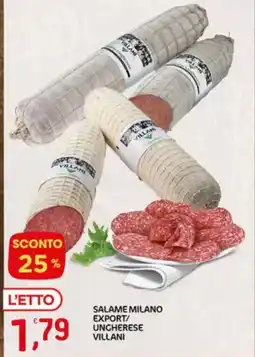 Crai Salame milano export/ ungherese villani offerta