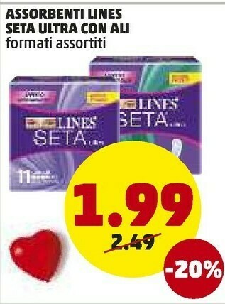 PENNY Assorbenti seta ultra con ali offerta