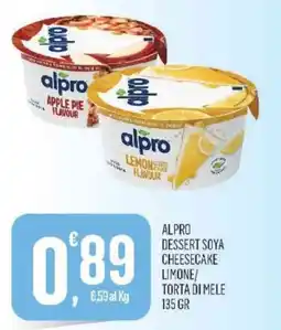 Vibian Alpro dessert soya cheesecake limone/ torta di mele offerta