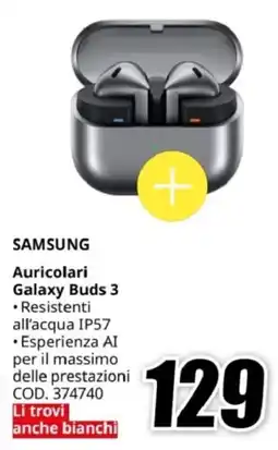 MediaWorld SAMSUNG Auricolari Galaxy Buds 3 offerta