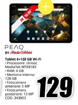 MediaWorld ΡΕΛΟ BY Media World Tablet 6+128 GB Wi-Fi offerta