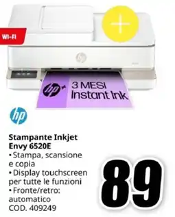 MediaWorld hp Stampante Inkjet Envy 6520E offerta