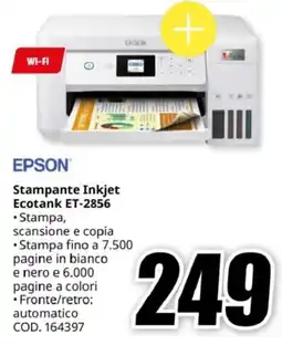 MediaWorld EPSON Stampante Inkjet Ecotank ET-2856 offerta