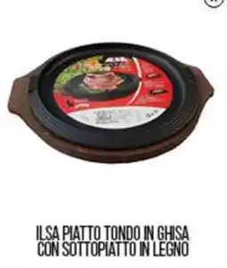 Cash pro Ilsa piatto tondo in ghisa con sottopiatto in legno offerta