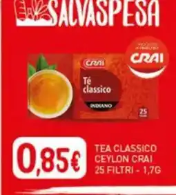 Crai Tea classico ceylon crai 25 filtri offerta