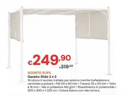 Progress Gazebo Slide 3 x 3 offerta