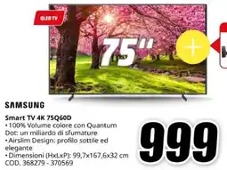 MediaWorld SAMSUNG Smart TV 4K 75Q60D offerta