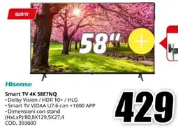 MediaWorld Hisense Smart TV 4K 58E7NQ offerta