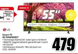 MediaWorld LG Smart TV 4K 55NANO82T offerta