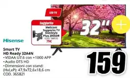 MediaWorld Hisense Smart TV HD Ready 32A4N offerta