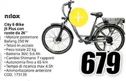 MediaWorld nilox City E-Bike J5 Plus con ruote da 26 offerta