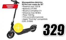 MediaWorld Monopattino elettrico E2 Pro con ruote da 10 offerta