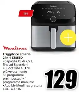 MediaWorld Moulinex Friggitrice ad aria 2 in 1 EZ855D offerta
