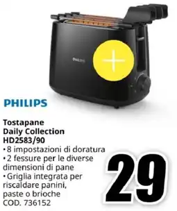 MediaWorld PHILIPS Tostapane Daily Collection HD2583/90 offerta