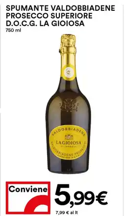 Coop Spumante valdobbiadene prosecco superiore D.O.C.G. LA GIOIOSA offerta