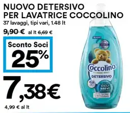 Coop Nuovo detersivo per lavatrice COCCOLINO offerta