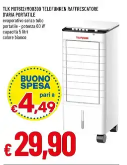 Famila TLK M07612/M08399 TELEFUNKEN RAFFRESCATORE D'ARIA PORTATILE offerta