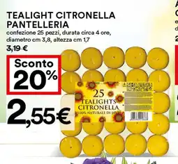 Coop Tealight citronella pantelleria offerta