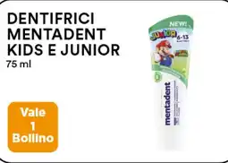 Coop Dentifrici mentadent kids e junior offerta