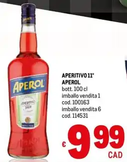 Metro Aperitivo 11° APEROL offerta